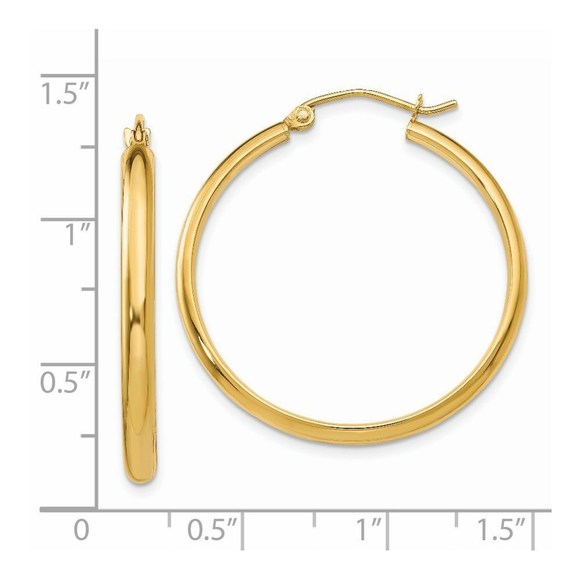 14k Polished Hoop Earring - Picture 2 of 4